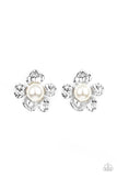 Apple Blossom Pearls - White Post Earrings - Paparazzi Accessories Post Earrings Bedazzle Me Pretty Mobile Fashion Boutique