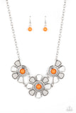Aquatic Garden - Orange Necklace - Paparazzi Accessories Necklace Bedazzle Me Pretty Mobile Fashion Boutique