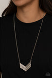 Armed and FABULOUS - White Necklace - Paparazzi Accessories Necklace Bedazzle Me Pretty Mobile Fashion Boutique