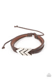 Arrow Pharaoh - Brown Bracelet - Paparazzi Accessories Bracelet Bedazzle Me Pretty Mobile Fashion Boutique