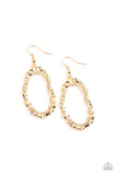 ARTIFACT Checker - Gold Earrings - Paparazzi Accessories Earrings Bedazzle Me Pretty Mobile Fashion Boutique