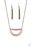 Artificial Arches - Copper Necklace - Paparazzi Accessories Necklace Bedazzle Me Pretty Mobile Fashion Boutique