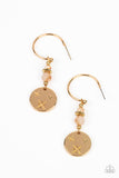 Artificial STARLIGHT - Gold Earrings - Paparazzi Accessories Earrings Bedazzle Me Pretty Mobile Fashion Boutique