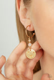 Artificial STARLIGHT - Gold Earrings - Paparazzi Accessories Earrings Bedazzle Me Pretty Mobile Fashion Boutique