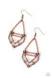 Artisan Apparatus - Copper Earrings - Paparazzi Accessories Earrings Bedazzle Me Pretty Mobile Fashion Boutique