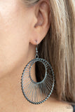 Artisan Applique - Black Earrings - Paparazzi Accessories Earrings FS-Bedazzle Me Pretty Mobile Fashion Boutique