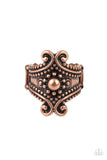 Artisan Artifice - Copper Ring - Paparazzi Accessories Ring Bedazzle Me Pretty Mobile Fashion Boutique