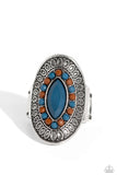 ARTISAN Expression - Blue Ring - Paparazzi Accessories Ring Bedazzle Me Pretty Mobile Fashion Boutique