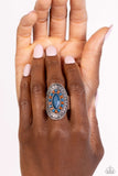 ARTISAN Expression - Blue Ring - Paparazzi Accessories Ring Bedazzle Me Pretty Mobile Fashion Boutique