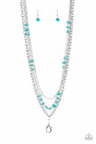 Artisanal Abundance - Blue Lanyard - Paparazzi Accessories Lanyard Bedazzle Me Pretty Mobile Fashion Boutique