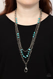Artisanal Abundance - Blue Lanyard - Paparazzi Accessories Lanyard Bedazzle Me Pretty Mobile Fashion Boutique
