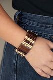 Aruba Attire - Brown Bracelet - Paparazzi Accessories Bracelet Bedazzle Me Pretty Mobile Fashion Boutique