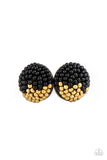 As Happy As Can BEAD - Black Post Earrings - Paparazzi Accessories Post Earrings Bedazzle Me Pretty Mobile Fashion Boutique