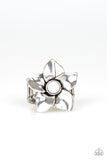 Ask For Flowers - White Ring - Paparazzi Accessories Ring Bedazzle Me Pretty Mobile Fashion Boutique