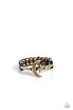 Astral Allure - Brass Ring - Paparazzi Accessories Ring Bedazzle Me Pretty Mobile Fashion Boutique