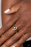 Astral Allure - Brass Ring - Paparazzi Accessories Ring Bedazzle Me Pretty Mobile Fashion Boutique