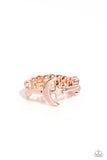 Astral Allure - Rose Gold Ring - Paparazzi Accessories Ring Bedazzle Me Pretty Mobile Fashion Boutique