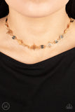 Astro Goddess - Gold Necklace - Paparazzi Accessories Necklace Bedazzle Me Pretty Mobile Fashion Boutique