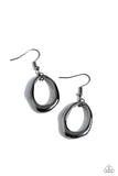 Asymmetrically Artisan - Black Earrings - Paparazzi Accessories Earrings Bedazzle Me Pretty Mobile Fashion Boutique