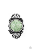 Atlantis Adventure - Green Ring - Paparazzi Accessories Ring Bedazzle Me Pretty Mobile Fashion Boutique