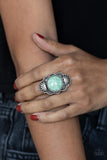 Atlantis Adventure - Green Ring - Paparazzi Accessories Ring Bedazzle Me Pretty Mobile Fashion Boutique