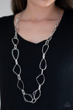 Attitude Adjustment - Silver Necklace - Paparazzi Accessories Necklace Bedazzle Me Pretty Mobile Fashion Boutique