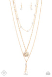 Audaciously Austen - Gold Necklace - Paparazzi Accessories Necklace Bedazzle Me Pretty Mobile Fashion Boutique