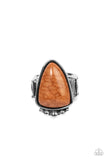 Authentically Adobe - Brown Ring - Paparazzi Accessories Ring Bedazzle Me Pretty Mobile Fashion Boutique