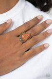 Authentically Adobe - Brown Ring - Paparazzi Accessories Ring Bedazzle Me Pretty Mobile Fashion Boutique