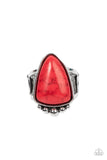 Authentically Adobe - Red Ring - Paparazzi Accessories Ring Bedazzle Me Pretty Mobile Fashion Boutique