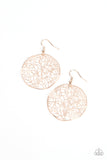Autumn Harvest - Rose Gold Earrings - Paparazzi Accessories Earrings Bedazzle Me Pretty Mobile Fashion Boutique