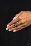 Avant-GRANDEUR - Brass Ring - Paparazzi Accessories Ring Bedazzle Me Pretty Mobile Fashion Boutique
