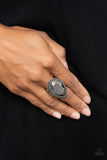 Avant-GRANDEUR - Silver Ring - Paparazzi Accessories Ring Bedazzle Me Pretty Mobile Fashion Boutique