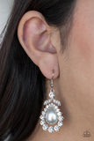 Award Winning Shimmer - White Earrings - Paparazzi Accessories Earrings Bedazzle Me Pretty Mobile Fashion Boutique