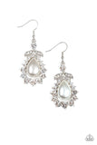 Award Winning Shimmer - White Earrings - Paparazzi Accessories Earrings Bedazzle Me Pretty Mobile Fashion Boutique