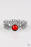 Awesomely ARROW-Dynamic - Red Ring - Paparazzi Accessories Ring Bedazzle Me Pretty Mobile Fashion Boutique