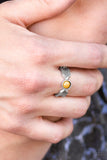 Awesomely ARROW-Dynamic - Yellow Ring - Paparazzi Accessories Ring Bedazzle Me Pretty Mobile Fashion Boutique