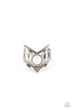 Axial Angle - White Ring - Paparazzi Accessories Ring Bedazzle Me Pretty Mobile Fashion Boutique