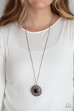 Aztec Apex - Black Necklace - Paparazzi Accessories Necklace Bedazzle Me Pretty Mobile Fashion Boutique
