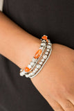 Babe-alicious - Orange Bracelet - Paparazzi Accessories Bracelet Bedazzle Me Pretty Mobile Fashion Boutique