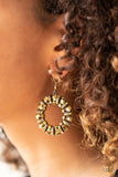 Baby, Its Cold Outside - Brass Earrings - Paparazzi Accessories Earrings Bedazzle Me Pretty Mobile Fashion Boutique