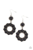 Back At The Ranch - Black Earrings - Paparazzi Accessories Earrings Bedazzle Me Pretty Mobile Fashion Boutique