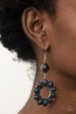 Back At The Ranch - Black Earrings - Paparazzi Accessories Earrings Bedazzle Me Pretty Mobile Fashion Boutique
