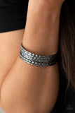 Back-To-Back Stacks - Black Bracelet - Paparazzi Accessories Bracelet Bedazzle Me Pretty Mobile Fashion Boutique