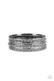 Back-To-Back Stacks - Black Bracelet - Paparazzi Accessories Bracelet Bedazzle Me Pretty Mobile Fashion Boutique