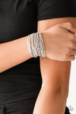 Back To BACKPACKER - Silver Bracelet - Paparazzi Accessories Bracelet Bedazzle Me Pretty Mobile Fashion Boutique