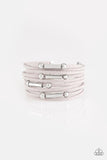 Back To BACKPACKER - Silver Bracelet - Paparazzi Accessories Bracelet Bedazzle Me Pretty Mobile Fashion Boutique