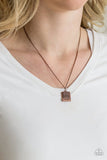Back To Square One - Copper Necklace - Paparazzi Accessories Necklace Bedazzle Me Pretty Mobile Fashion Boutique