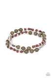 Backcountry Beauty - Green Bracelet - Paparazzi Accessories Bracelet Bedazzle Me Pretty Mobile Fashion Boutique