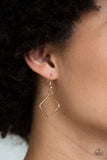 Backed Into A Corner - Gold Necklace - Paparazzi Accessories Necklace Bedazzle Me Pretty Mobile Fashion Boutique